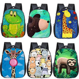 Giraffe Frog Koala Printing Backpack Children 12 Inch Cartoon Animal Bookbags
