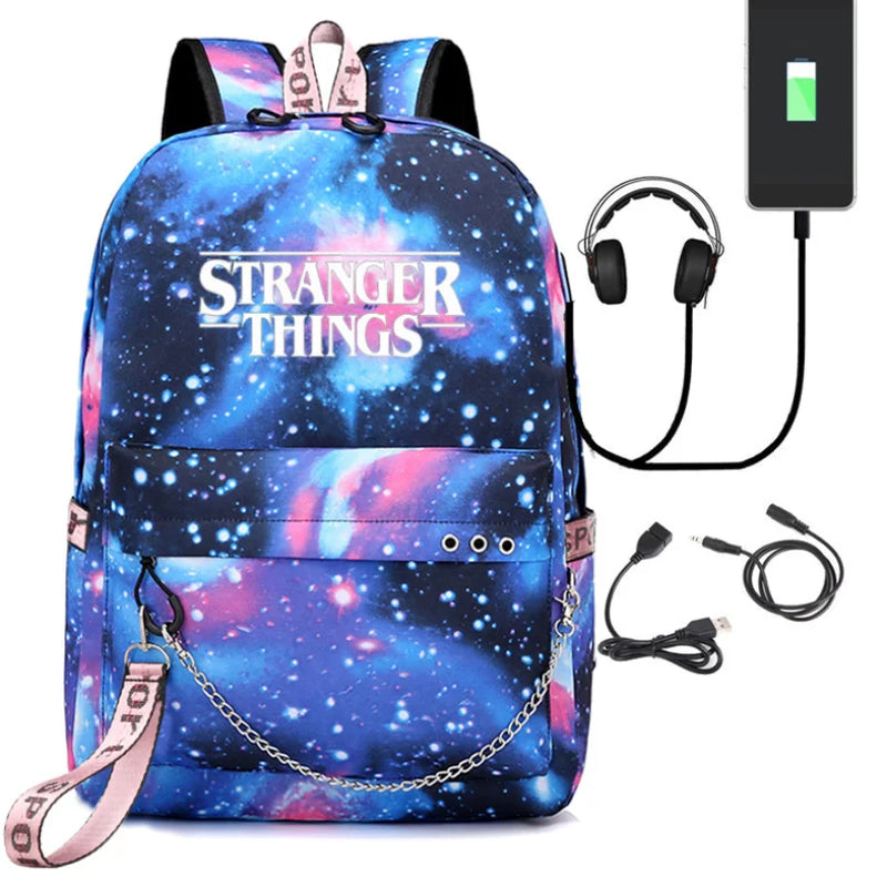 Girl Backpack USB Charging School Bag Teenage Women Large Capacity