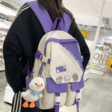 Girl Badge Travel Book Laptop Backpack Women School Bag Ladies Nylon Leisure
