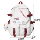 Girl Badge Travel Book Laptop Backpack Women School Bag Ladies Nylon Leisure