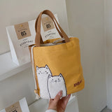 Girl Cartoon Melody Shoulder Bag Canvas Lunch Bag Handbag