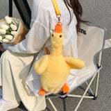 Girl Cartoon Duck Stuffed Doll Bag Plush Toy Cross-Body Shoulder Lady