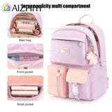 Girl Cartoon Backpack Middle School Student Book Bag Travel Rucksack