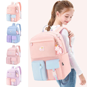 Girl Cartoon Backpack Middle School Student Book Bag Casual Travel Rucksack