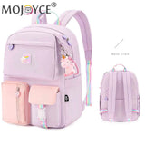 Girl Cartoon Backpack Middle School Student Book Bag Casual Travel Women Rucksac