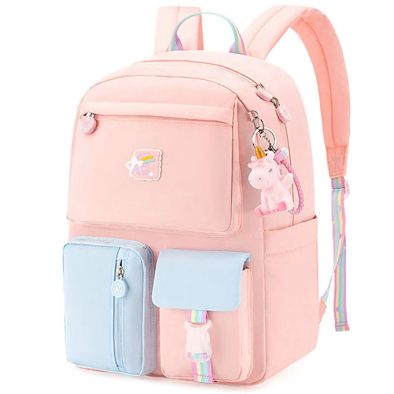 Girl Cartoon Backpack Middle School Student Book Bag Casual Travel Rucksack