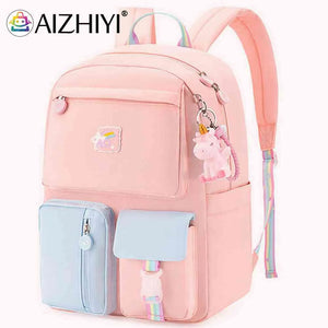 Girl Cartoon Backpack Middle School Student Book Bag Travel Rucksack