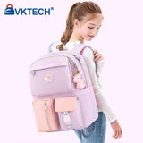 Girl Cartoon Backpack Middle School Student Book Bag Casual Travel Women Rucksac