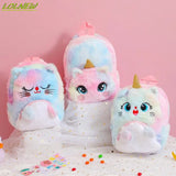 Plush Cat Backpack for Girls, Cute Kids Schoolbag