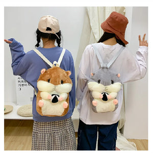 Girl Hamster Doll Shoulder Bag Plush Backpack