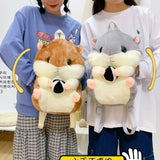 Girl Hamster Doll Shoulder Bag Plush Backpack