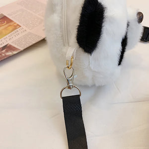 Girl Panda Shape Plush Shoulder Bag Women's Shopper Handbag