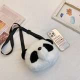 Girl Panda Shape Plush Shoulder Bag Women's Shopper Handbag