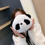 Girl Panda Shape Plush Shoulder Bag Women's Shopper Handbag