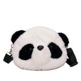 Girl Panda Shape Plush Shoulder Bag Women's Shopper Handbag