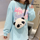 Girl Panda Shape Plush Shoulder Bag Women's Shopper Handbag