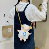 Fluffy Sheep Plush Shoulder Crossbody Bag for Women