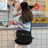 Canvas Girl Handbag Teenager Shoulder Bag Ladies Casual Crossbody Pouch Purse