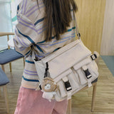 Canvas Girl Handbag Teenager Shoulder Bag Ladies Casual Crossbody Pouch Purse