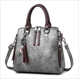 Tassel Crossbody Bag PU Leather Shoulder Messenger Bag for Women