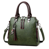 Tassel Crossbody Bag PU Leather Shoulder Messenger Bag for Women