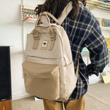 Canvas Girl's School Bag College Student Backpack