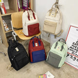 Canvas Girl's School Bag College Student Backpack