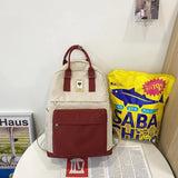 Canvas Girl's School Bag College Student Backpack