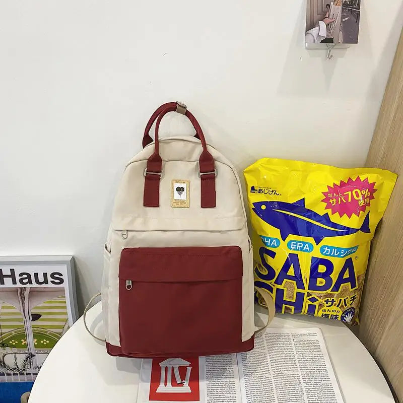 Canvas Girl's School Bag College Student Backpack