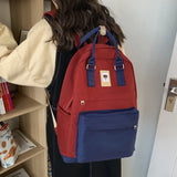 Canvas Girl's School Bag College Student Backpack