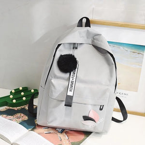 Girl Light Small Backpack High School Student Bags Solid Bookbags