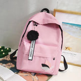 Girl Light Small Backpack High School Student Bags Solid Bookbags