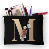 Golden Letter Pattern Classic Makeup Bag Pouch