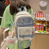 Girl Nylon Backpack Students Large Capacity Schoolbag Multifunction