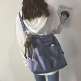 One-shoulder Bucket Bag Large-capacity Canvas Hip-hop Style Messenger Bag