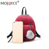 Girl Small Mini Backpack Winter Velvet School Shoulder Bag