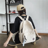 Girl Solid School Bag College Student Women Backpack Travel
