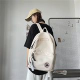 Girl Solid School Bag College Student Women Backpack Travel