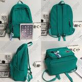 Green Female Backpack College Student Laptop Bag