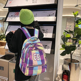 Green Female Backpack for College Student Women Travel Lady Laptop Bag