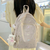 Pink Girl Student Backpack Laptop College Women School Bag