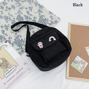 Corduroy Small Backpack Girl Travel Women Shoulder Bag