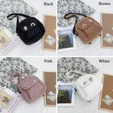 Corduroy Small Backpack Girl Travel Women Shoulder Bag