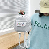 Corduroy Small Backpack Girl Travel Women Shoulder Bag