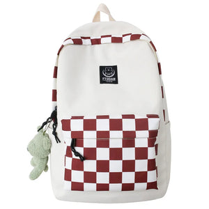 Women's College Backpack Plaid Harajuku Laptop Bag