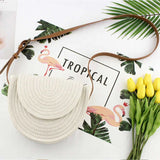 Compact Casual Shoulder Straw Bag Woven Handbag