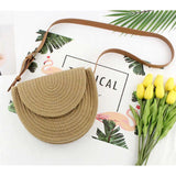 Compact Casual Shoulder Straw Bag Woven Handbag