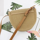 Compact Casual Shoulder Straw Bag Woven Handbag