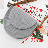 Compact Casual Shoulder Straw Bag Woven Handbag