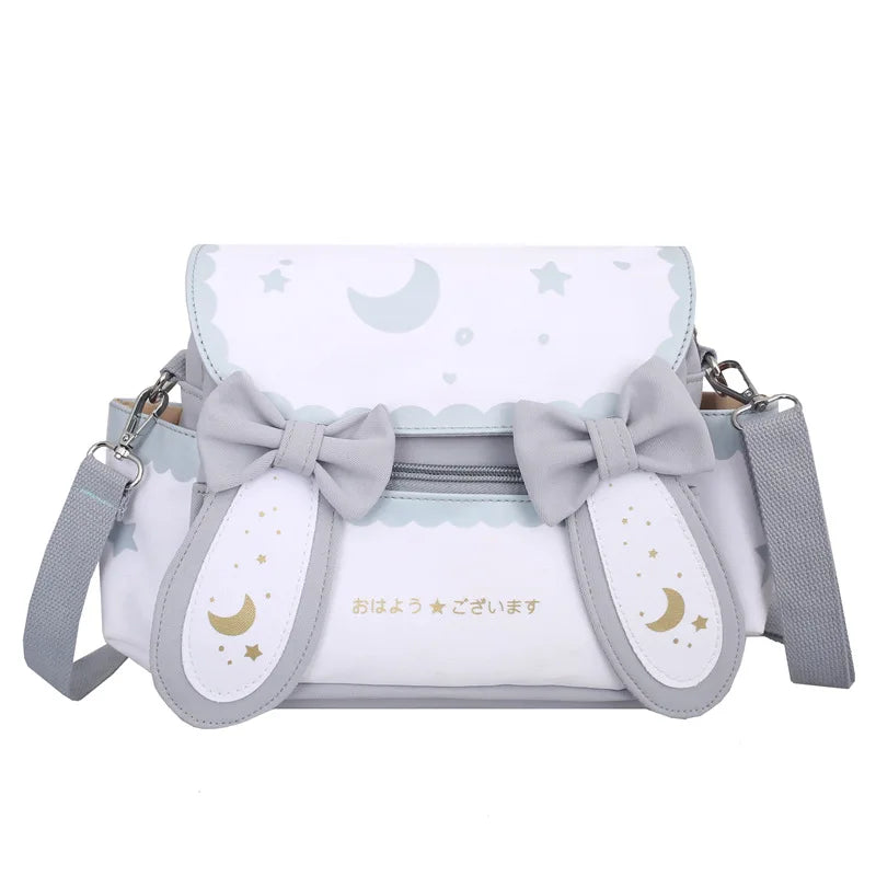 Girl Canvas Schoolbag Shoulder Messenger Square Bag